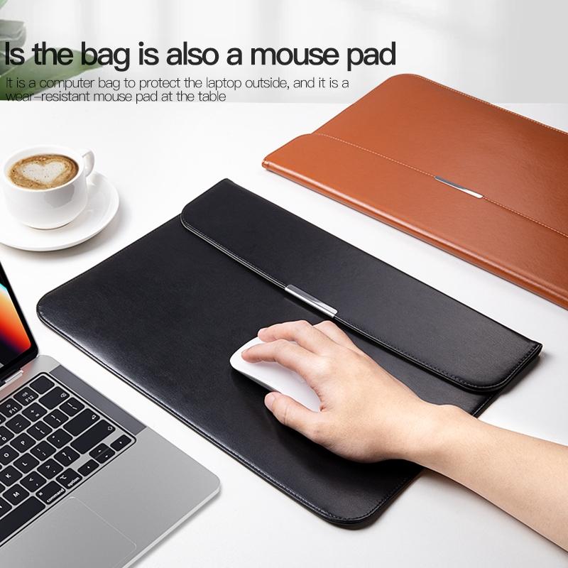 V562-A207899300ADE-202508290354-04 Leather Laptop Sleeve - Ultra-thin and Stylish - Black - Image 5