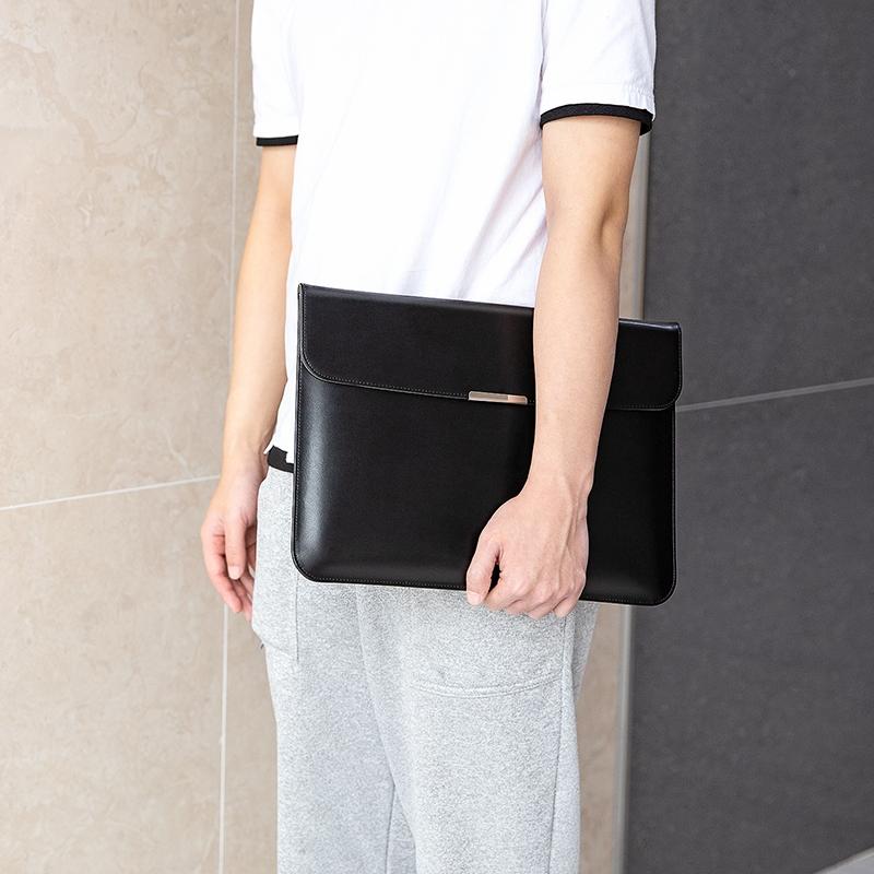V562-A207899300ADE-202508290354-08 Leather Laptop Sleeve - Ultra-thin and Stylish - Black - Image 9