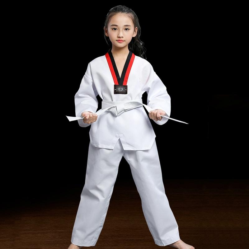 V562-A3081134060DBT-202508290509-00 Taekwondo Training Uniform Child & Adult Cotton Clothing Size 130 - Striped Long Sleeves - 150 - Image 1