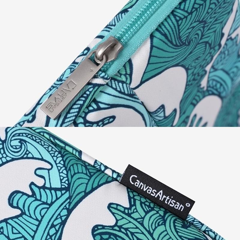 V562-A5061243060DBT-202508272136-05 Green Wave 15 Laptop Sleeve in Pu Leather Print - Image 6