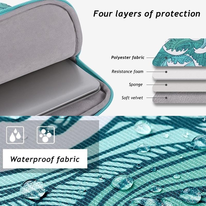 V562-A5061243060DBT-202508272136-06 Green Wave 15 Laptop Sleeve in Pu Leather Print - Image 7