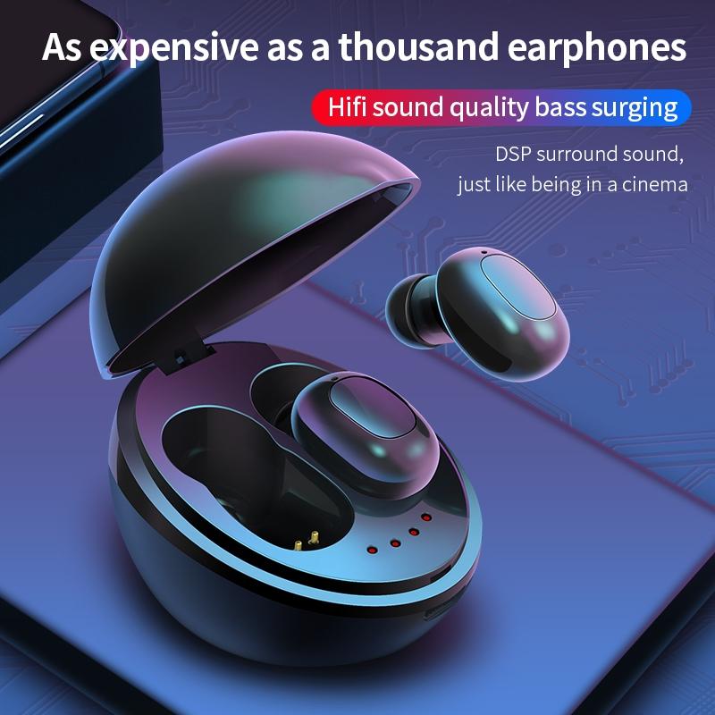 V562-B0105SXPI-202508281521-05 Wireless Bluetooth Earphones - Space Capsule Shape with Magnetic Charging Box & Lanyard - Black - Image 6
