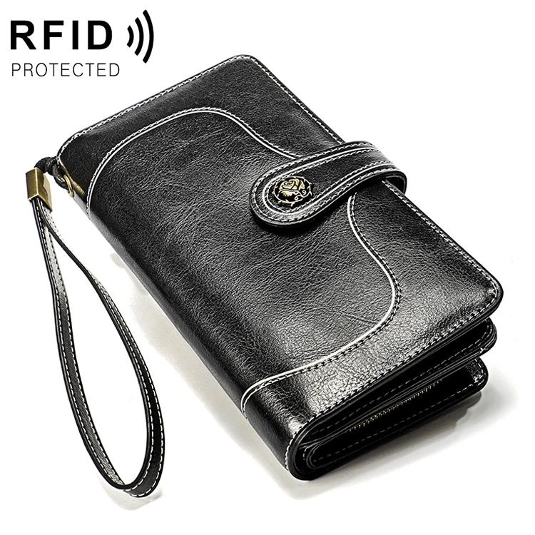 V562-B0122BCC-202508281531-00 Women Rfid Wallet with Card Slots - Compact Design - Black - Image 1