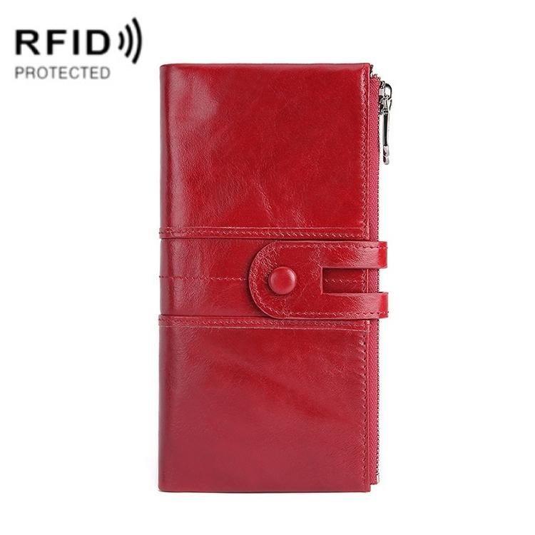 V562-B1000513850DBT-202508281025-00 Women Leather Rfid Wallet - Sleek & Secure - Red - Image 1