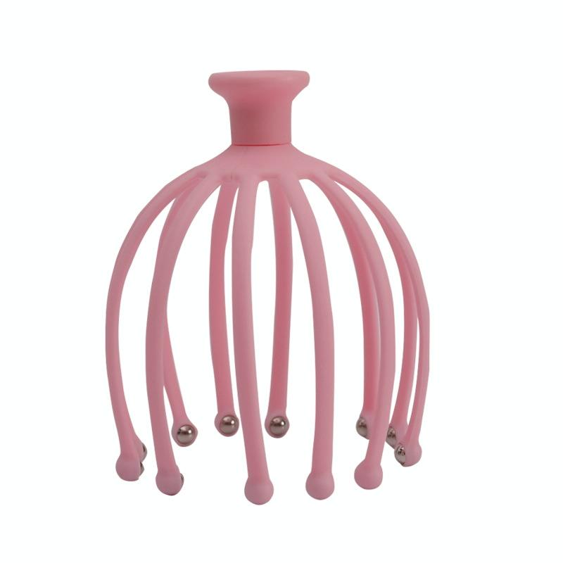 V562-B1006086850DBT-202508292015-00 Rotating Octopus Head Massager Relaxing Ball Tool - Pink - Image 1