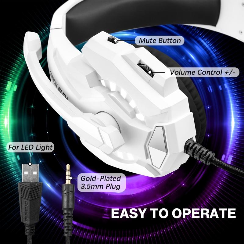 V562-B100644700ADE-202508292216-07 Pro Gaming Headset With Mic 2.1M Cable - Black White - Image 8