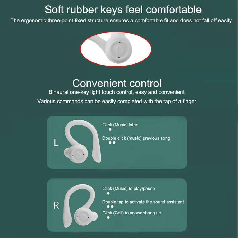 V562-B101045100AYS-202508281811-08 Waterproof T20 Tws Bluetooth Earphones with Charging Box and Noise-cancelling Hooks - Blue - Image 9