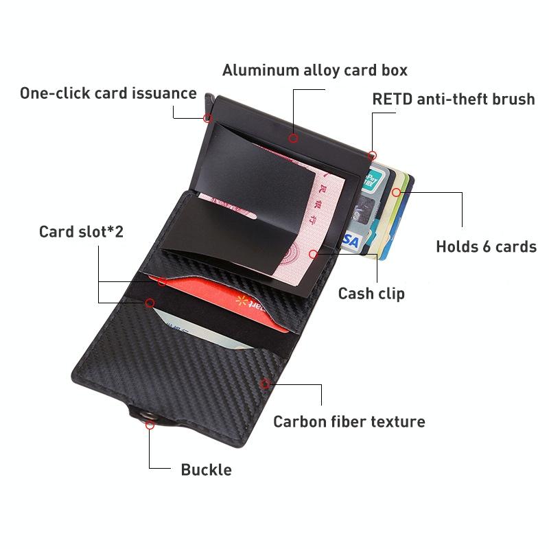 V562-B102627300ADE-202508282030-03 Multi-card Rfid Leather Holder with Metal Accent - Gold - Image 4