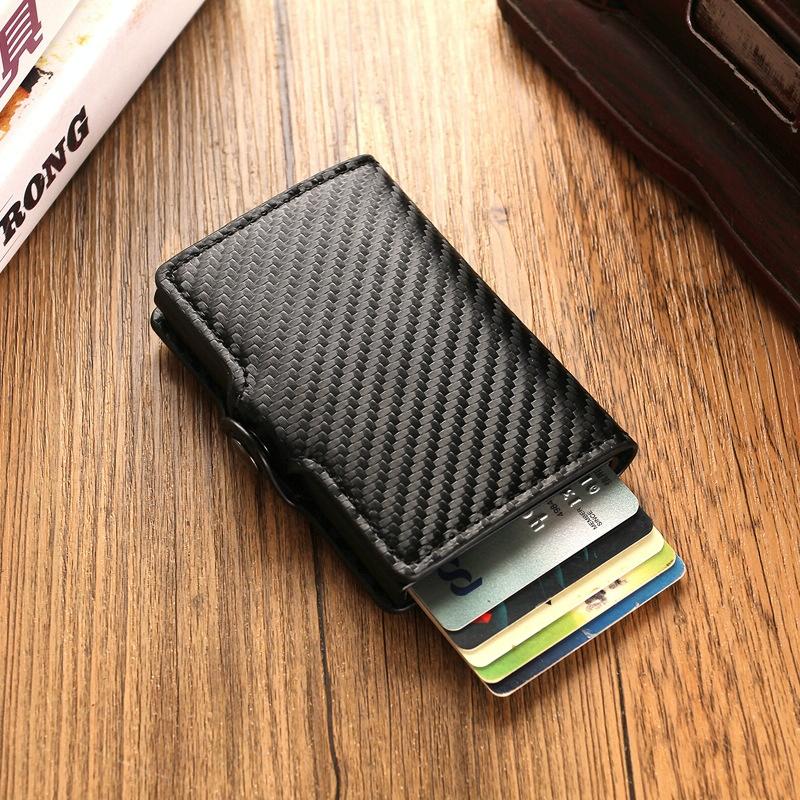 V562-B102627300ADE-202508282030-05 Multi-card Rfid Leather Holder with Metal Accent - Gold - Image 6
