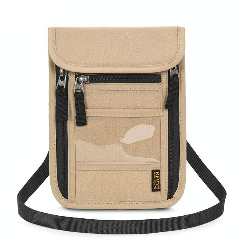 V562-B1043254060DBT-202508282026-01 Secure Neck Bag for Passport and Phone - Multi-functional - Khaki - Image 2