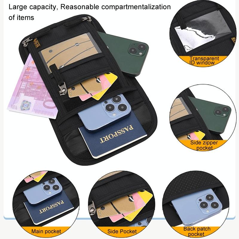 V562-B1043254060DBT-202508282026-03 Secure Neck Bag for Passport and Phone - Multi-functional - Khaki - Image 4