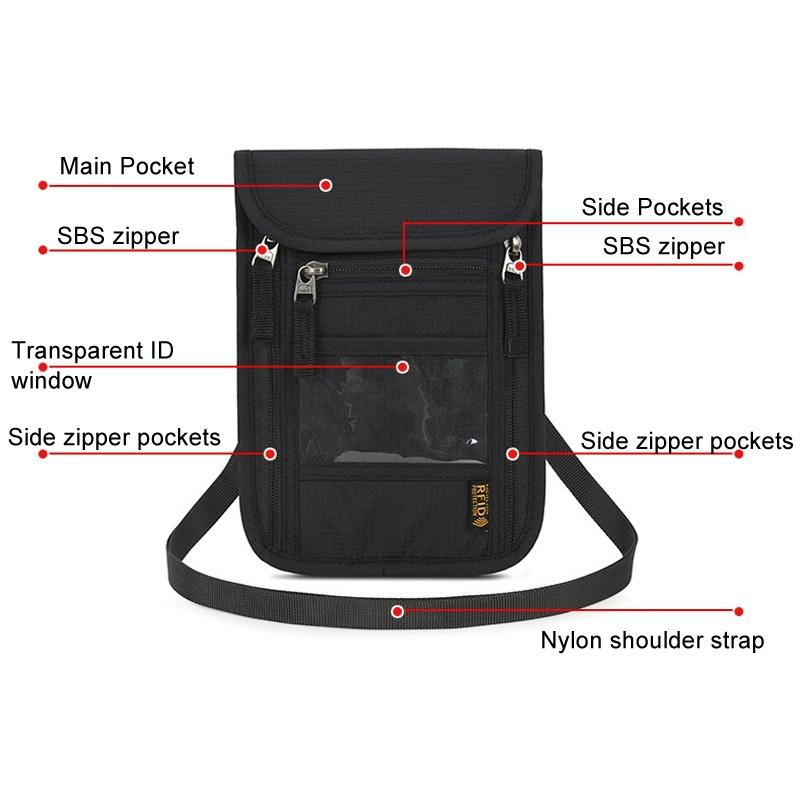 V562-B1043254060DBT-202508282026-06 Secure Neck Bag for Passport and Phone - Multi-functional - Khaki - Image 7