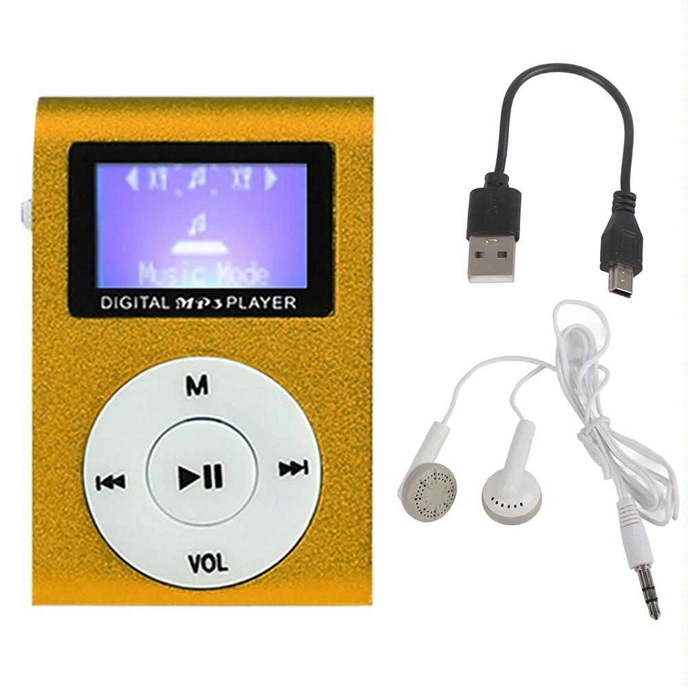 V562-B1050356750DBT-202508291145-00 Mini Mp3 Player With Screen 128M+Earphone+Cable - Gold - Image 1