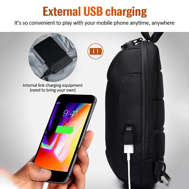V562-B1062102640DBT-202508290916-15 Anti Theft Men Waterproof Crossbody Bag With USB Port - Black - Image 16