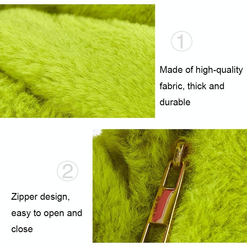 V562-B1062223060DBT-202508281415-05 Plush Rabbit Fleece Tote with Knotted Handles - Khaki - Image 6