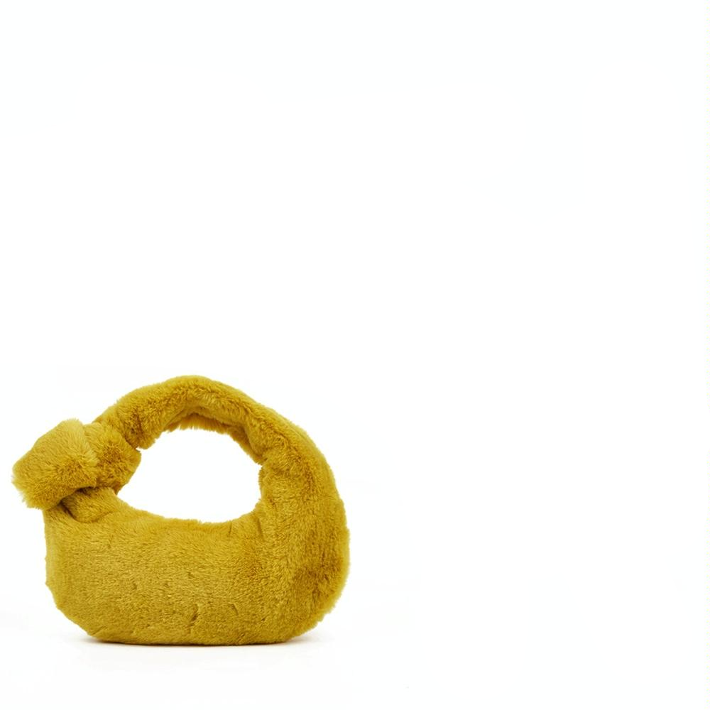 V562-B1062223060DBT-202508281415-14 Plush Rabbit Fleece Tote with Knotted Handles - Khaki - Image 15