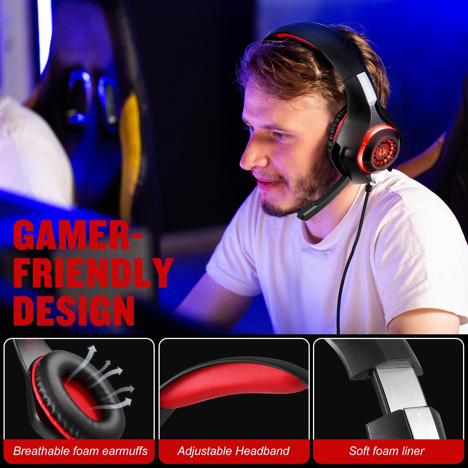 V562-B106257700ADE-202508292110-04 Omni Mic Gaming Headset 1.9M Length - Black Red - Image 5
