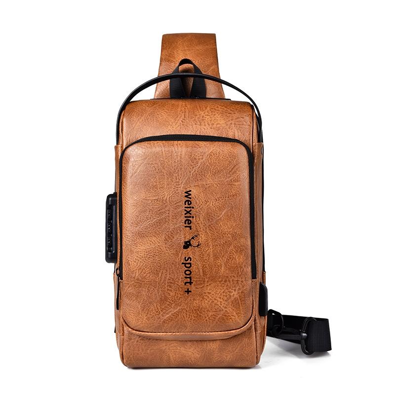 V562-B1070173060DBT-202508291235-00 Waterproof Anti Theft Crossbody Backpack For Men - Light Brown - Image 1
