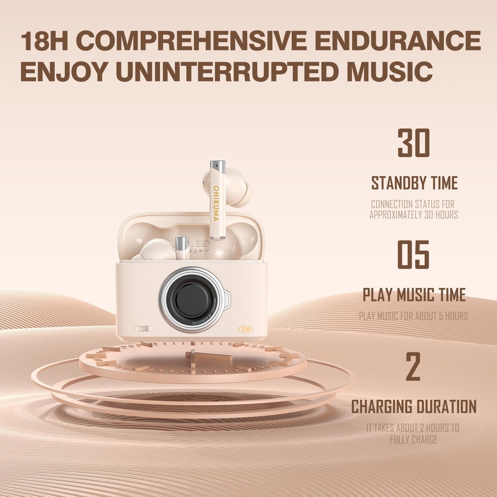 V562-B108922600ADE-202508281320-14 Wireless Bluetooth 5.3 Earbuds - T18 - Beige - Image 15