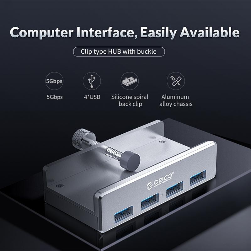 V562-B10896600AYS-202508292125-03 Aluminum 4-Port Usb3.0 Clip Hub Black - Sya00669801B - Image 4