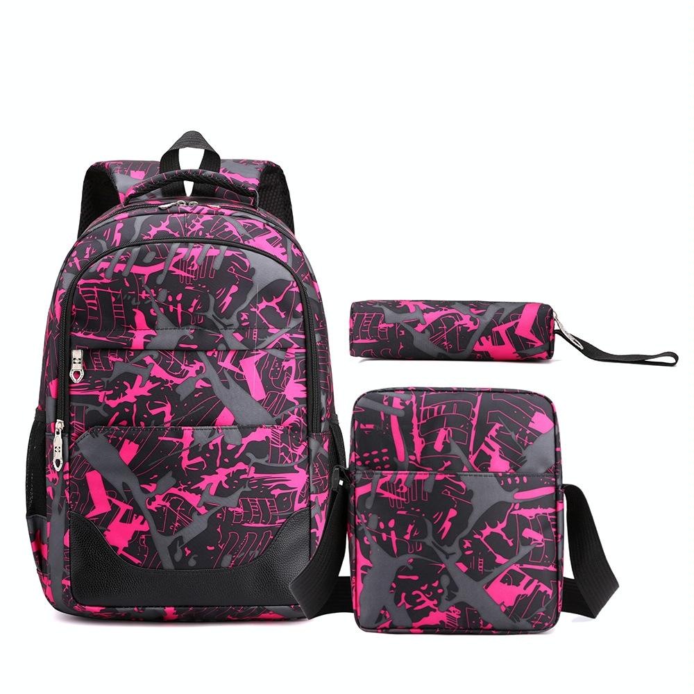 V562-B1097504060DBT-202508282045-00 Student Backpack Set - 3 Pieces - Pink Camouflage - Image 1