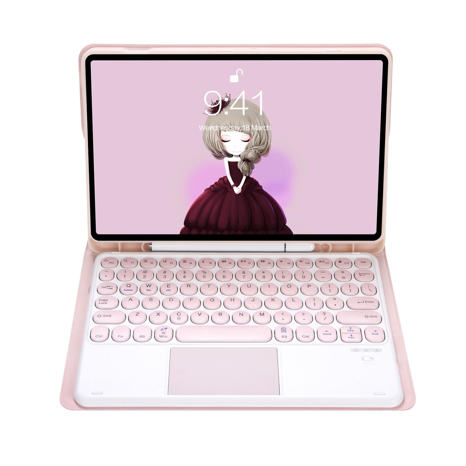 V562-B208394100ADE-202508290641-03 Detachable Bluetooth Keyboard Leather Case For Ipad Pro 11 - Touch Control Skin Texture Candy Colour Black - Eda001493802B - Image 4
