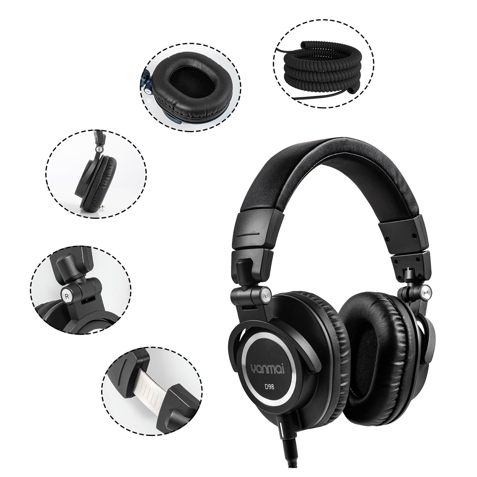 V562-B2123CP-202508292054-02 Professional Recording Headphones Yanmai D98 - Black - Image 3
