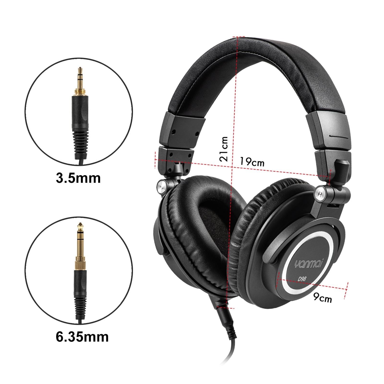 V562-B2123CP-202508292054-04 Professional Recording Headphones Yanmai D98 - Black - Image 5