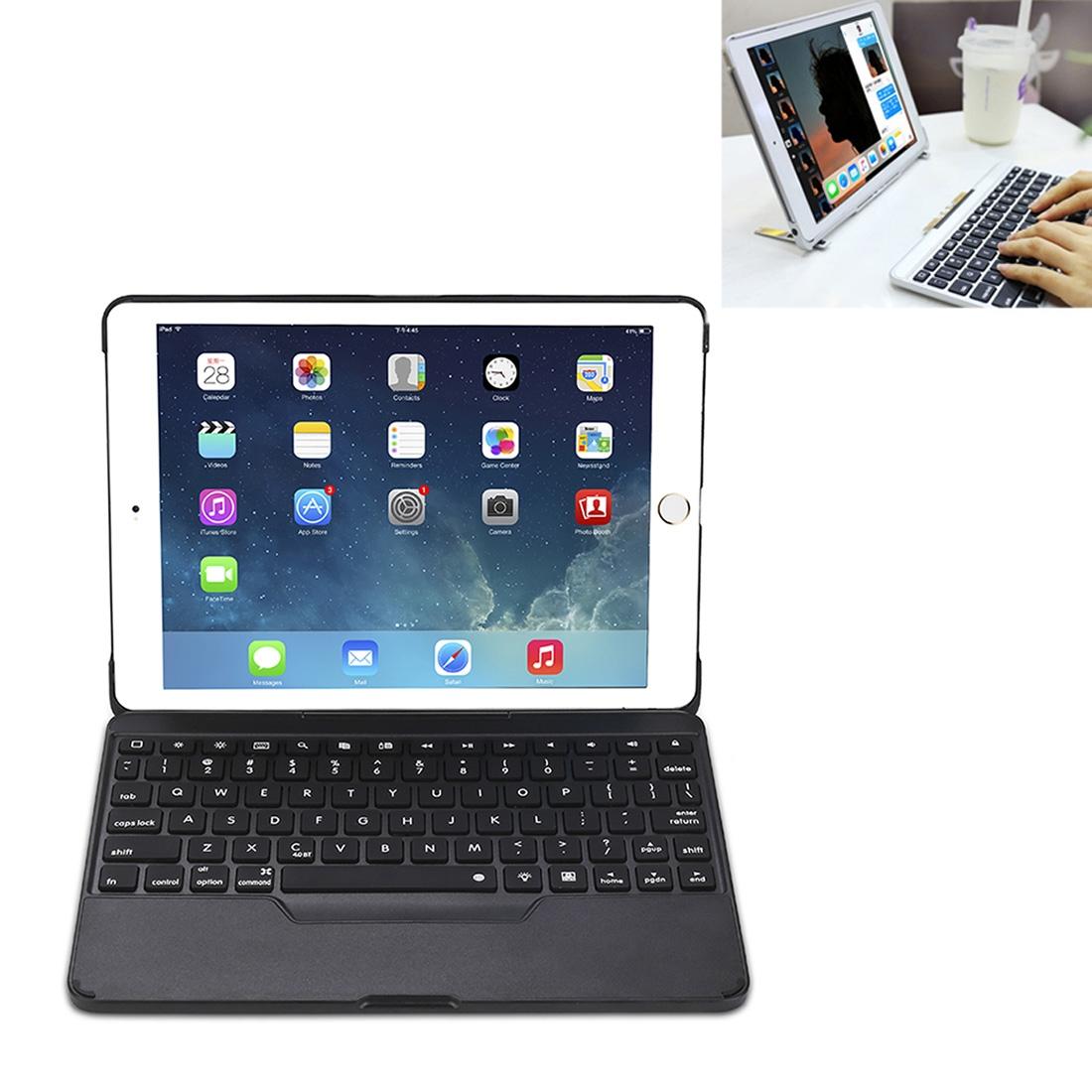 V562-B3010D6PI-202508290253-01 Detachable Bluetooth Keyboard Case For Ipad Air 2 / 9.7 2018 / 2017 / Pro 9.7 - Colourful Backlight - Black - Image 2