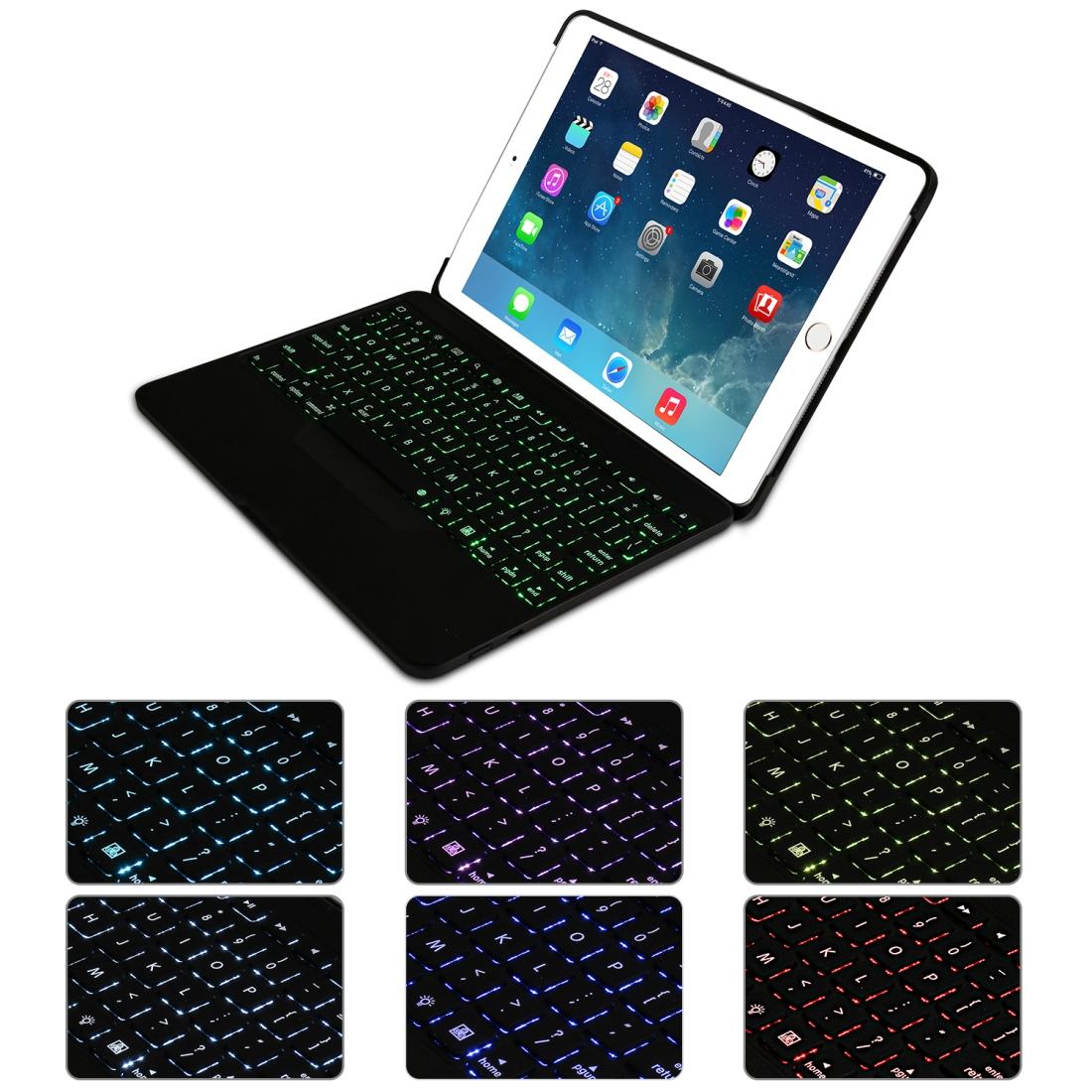 V562-B3010D6PI-202508290253-13 Detachable Bluetooth Keyboard Case For Ipad Air 2 / 9.7 2018 / 2017 / Pro 9.7 - Colourful Backlight - Black - Image 14