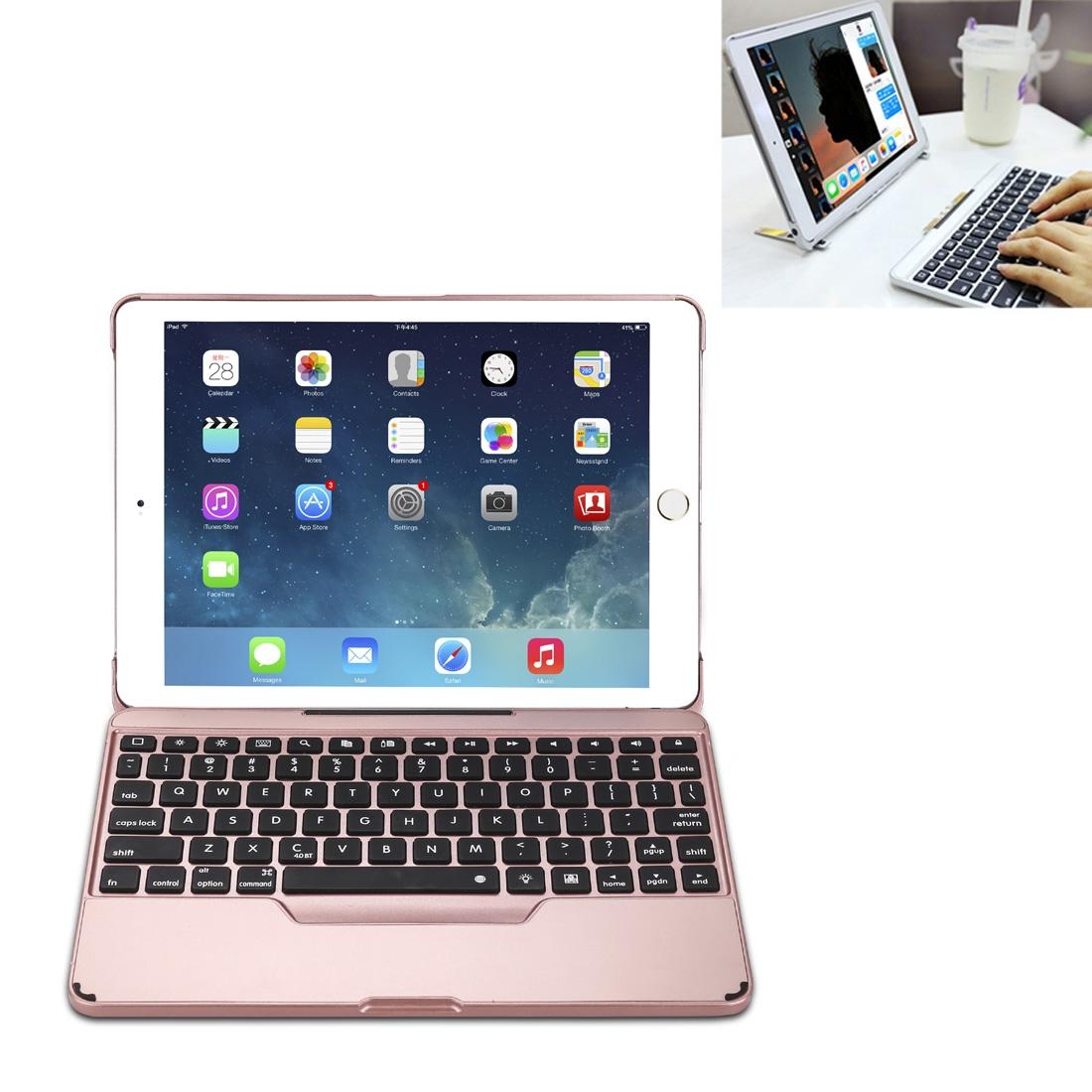 V562-B3010D6PI-202508290253-15 Detachable Bluetooth Keyboard Case For Ipad Air 2 / 9.7 2018 / 2017 / Pro 9.7 - Colourful Backlight - Black - Image 16