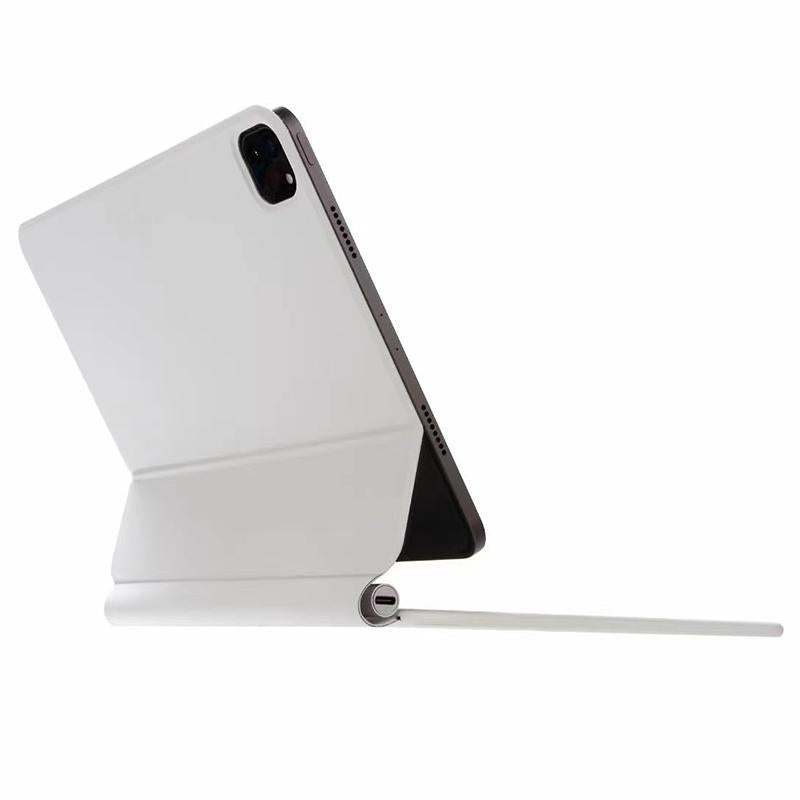 V562-B308859300ADE-202508290620-02 Bluetooth Keyboard Leather Case With Touch Pad - Bp129 - White - Image 3