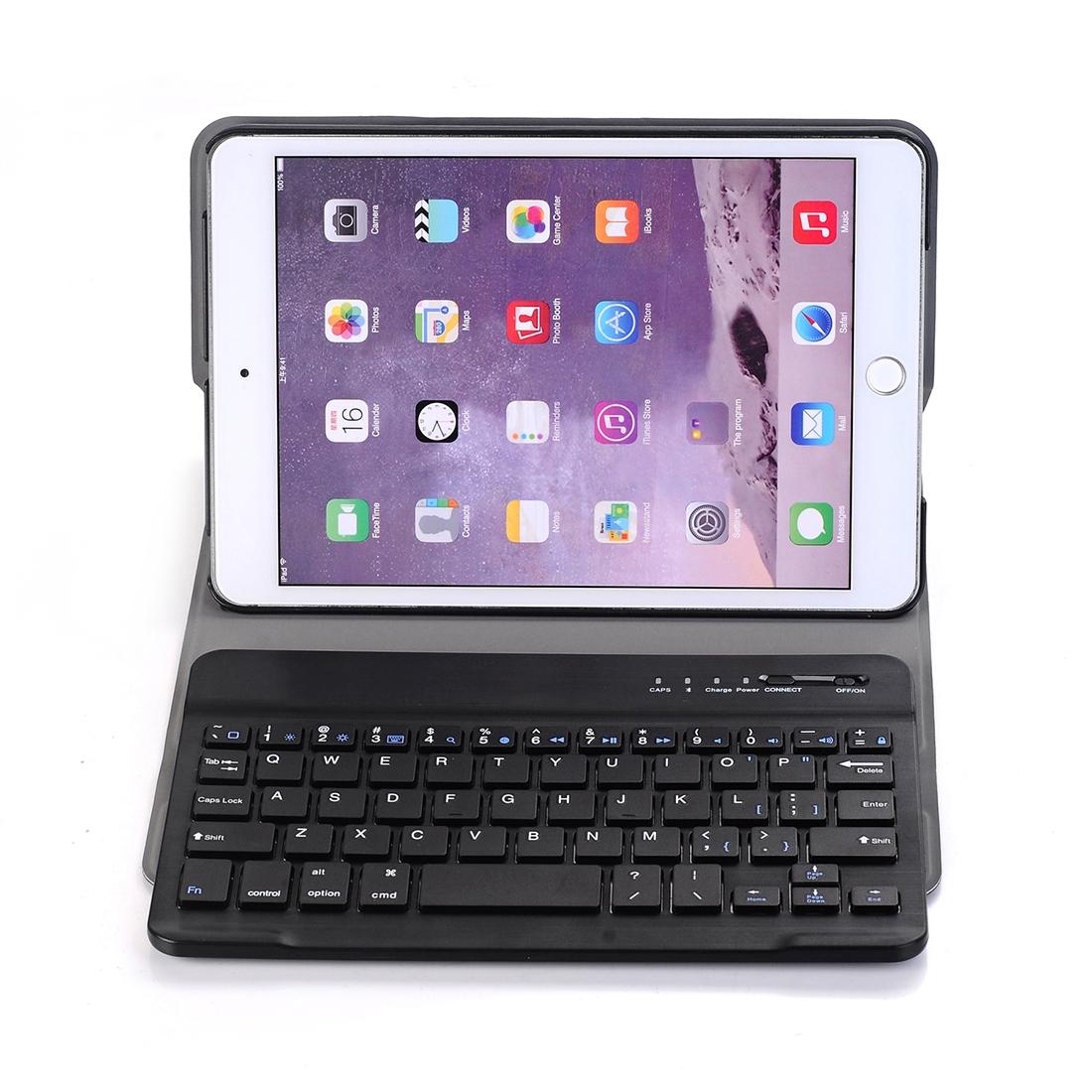 V562-B3126D3PIM-202508290710-00 Universal Ultra-Thin Tablet Case With Bluetooth Keyboard For Ipad Mini 3 / 2 / 1 - Horizontal Flip Design - Black - Image 1