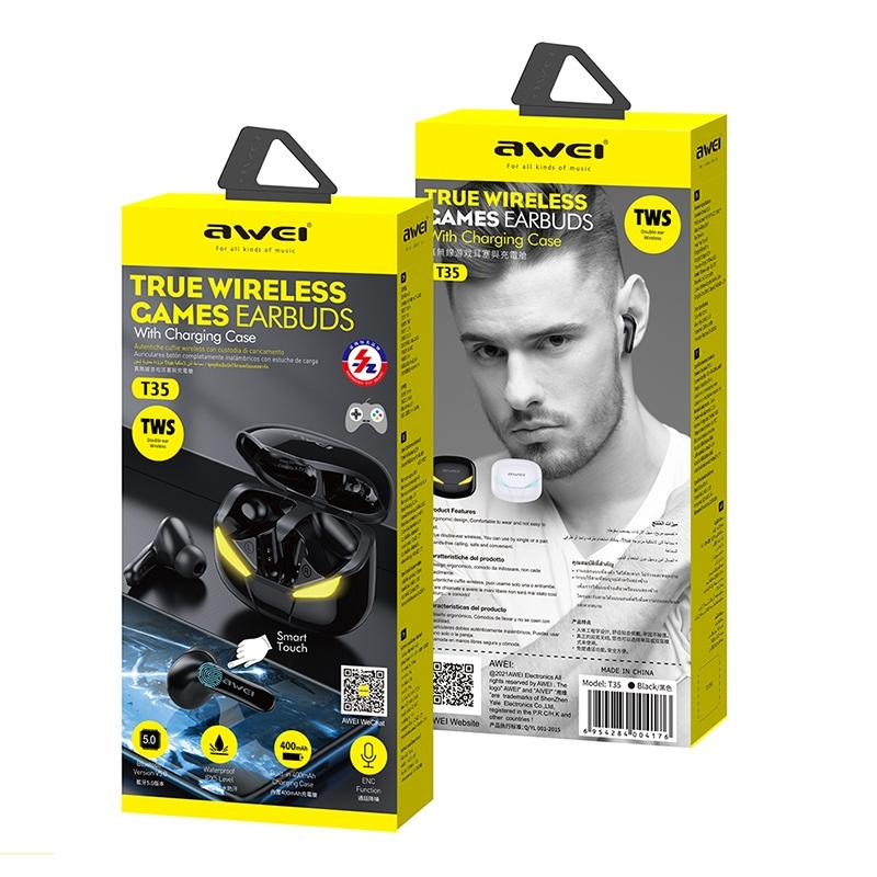 V562-B3870D6PI-202508281611-04 Waterproof Tws Headset with Charging Case - T35 Bluetooth V5.0 - Black - Image 5