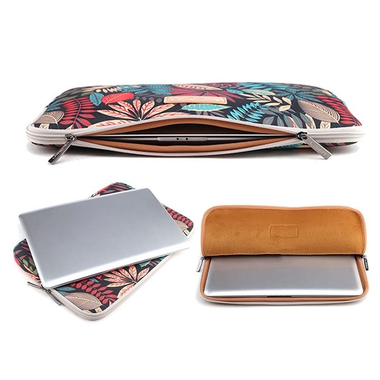 V562-B4113BL-202508290240-04 Colourful Leaves Sleeve Case Briefcase with Zipper - Black - Image 5