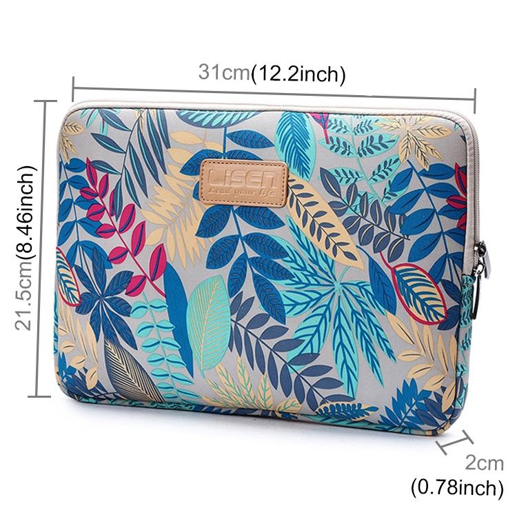 V562-B4113BL-202508290240-08 Colourful Leaves Sleeve Case Briefcase with Zipper - Black - Image 9