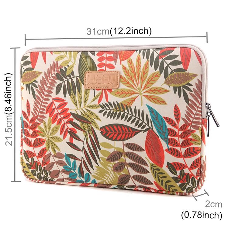 V562-B4113BL-202508290240-11 Colourful Leaves Sleeve Case Briefcase with Zipper - Black - Image 12