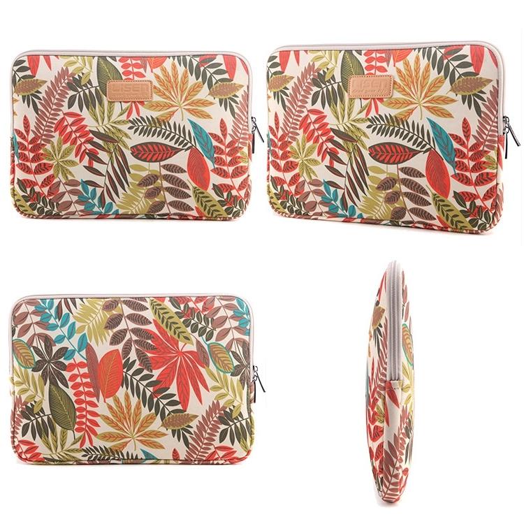 V562-B4113BL-202508290240-12 Colourful Leaves Sleeve Case Briefcase with Zipper - Black - Image 13