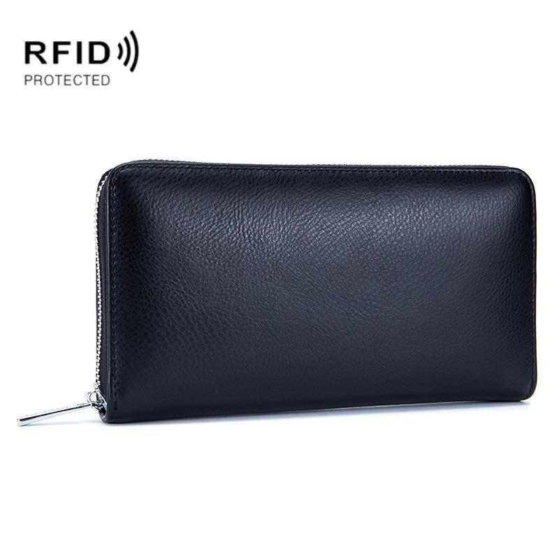 V562-B8120BCC-202508290040-00 Leather Rfid Card Holder Wallet - Blocking - Black - Image 1