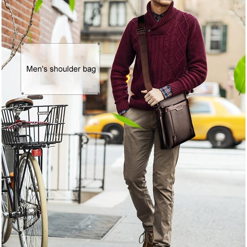 V562-B9163BCC-202508282330-08 2 In 1 Men Pu Leather Shoulder Bag Handbag - Black - Image 9