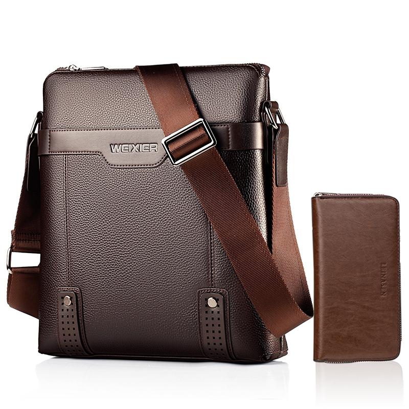 V562-B9163BCC-202508282330-09 2 In 1 Men Pu Leather Shoulder Bag Handbag - Black - Image 10