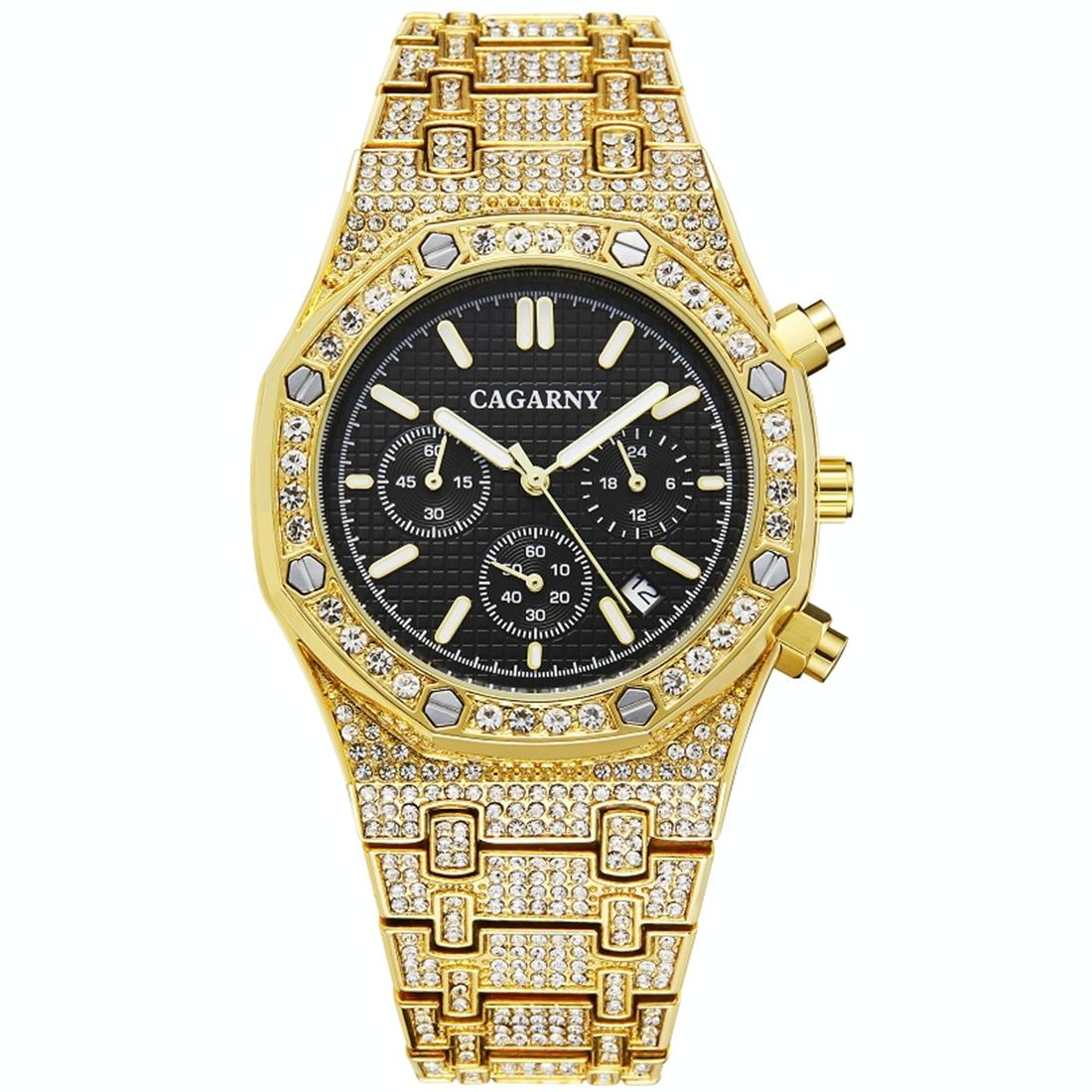 V562-BJ4330AW-202508281135-00 Men Stainless Steel Watch with Diamond-studded Dual Movement - Wa0334Jb - Image 1