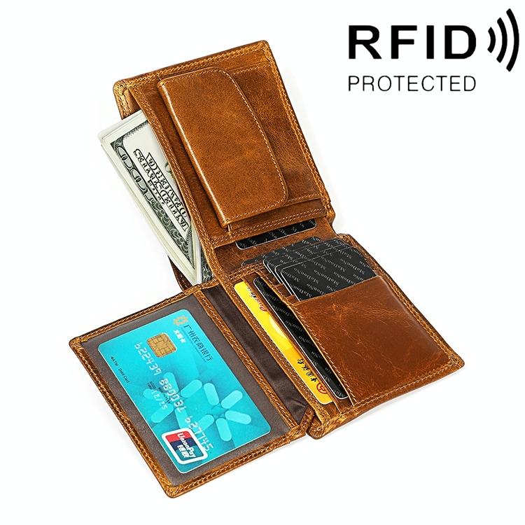 V562-BY1510BCC-202508281653-00 Leather Rfid Wallet with Card Slots for Men - Brown - Image 1
