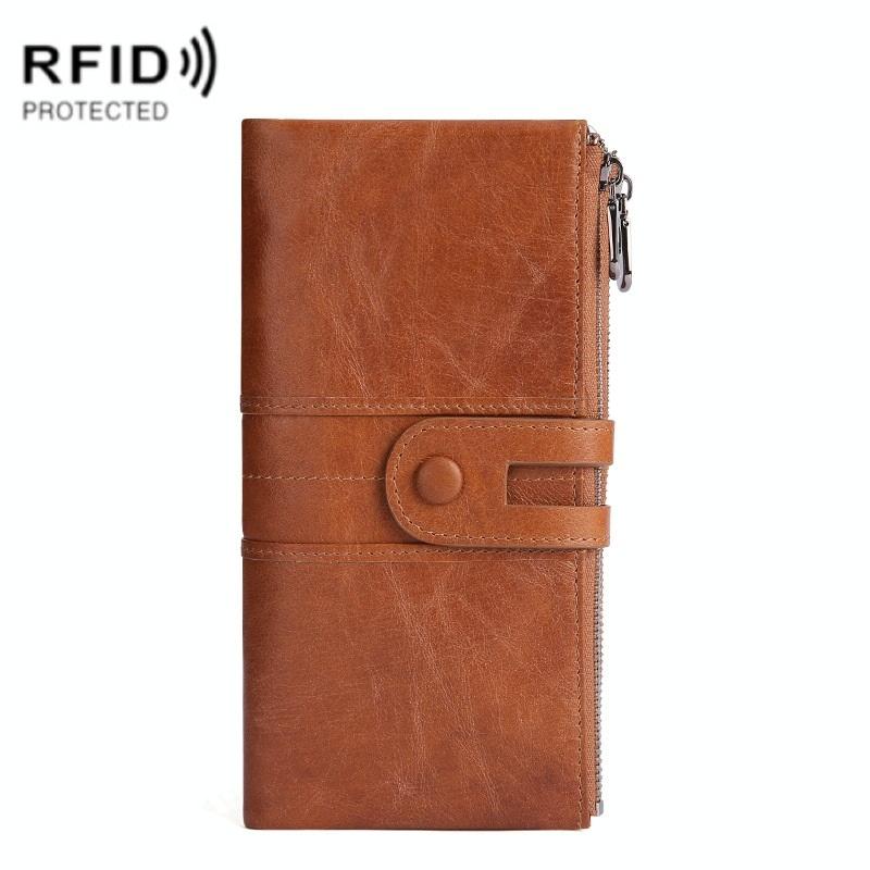 V562-C1000513850DBT-202508281025-00 Women Leather Rfid Wallet - Sleek & Secure - Brown - Image 1