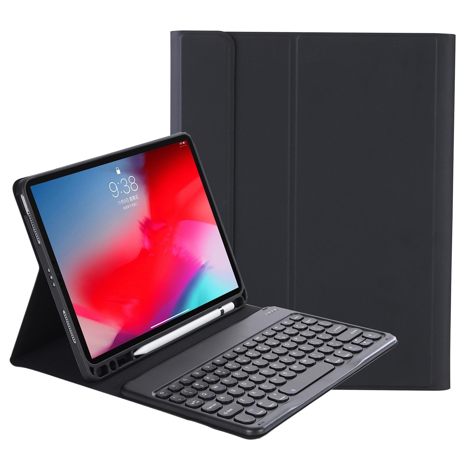 V562-C102494100ADE-202508290303-06 Detachable Bluetooth Keyboard Leather Case For Ipad Air 4 / 5 - Candy Colour Skin Texture - 10.9 Inch - Dark Green - Image 7