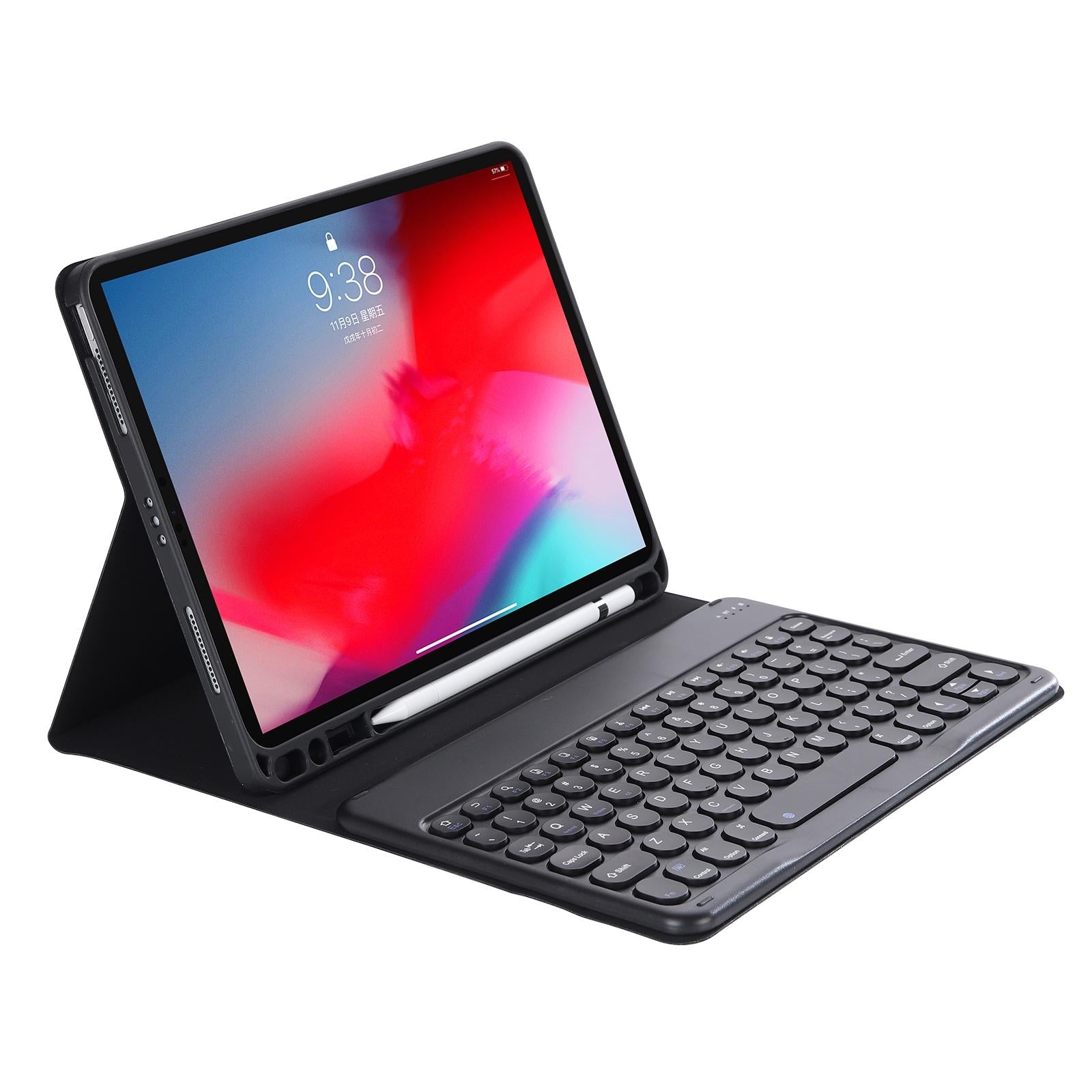 V562-C102494100ADE-202508290303-10 Detachable Bluetooth Keyboard Leather Case For Ipad Air 4 / 5 - Candy Colour Skin Texture - 10.9 Inch - Dark Green - Image 11