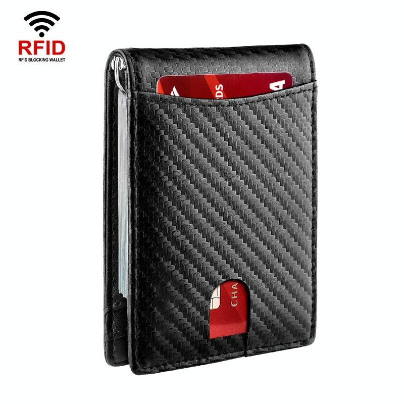 V562-C1027593060DBT-202508281431-00 Rfid-protected Leather Wallet - Carbon Fiber Black Inside - Image 1