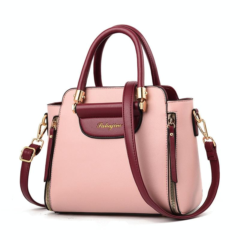 V562-C1078132060DBT-202508281655-00 Contrast Material Ladies Handbag - Pink - Image 1