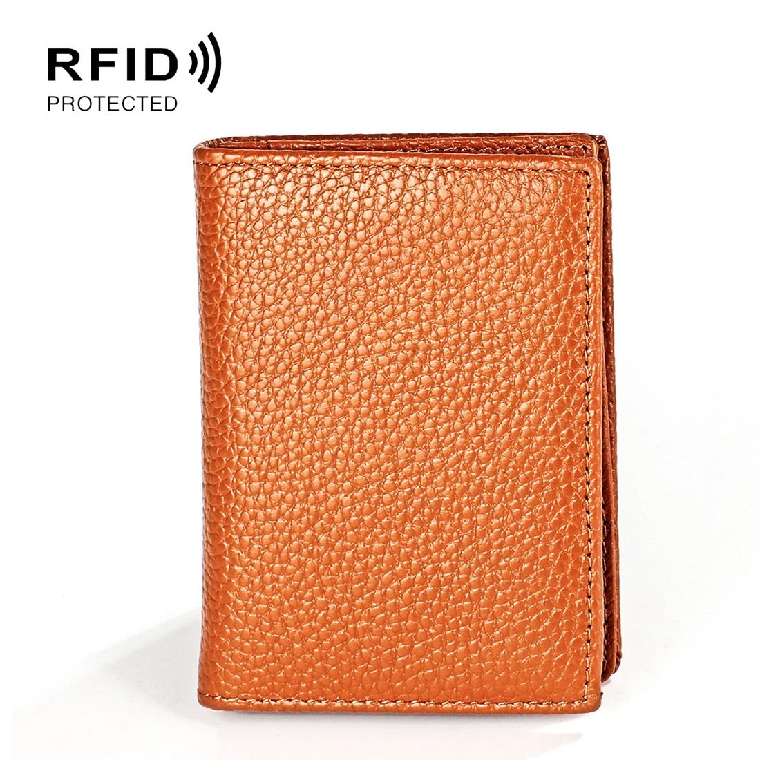 V562-C10849500ADE-202508281615-00 Men Leather Rfid Card Holder - Blocking Technology - Brown - Image 1