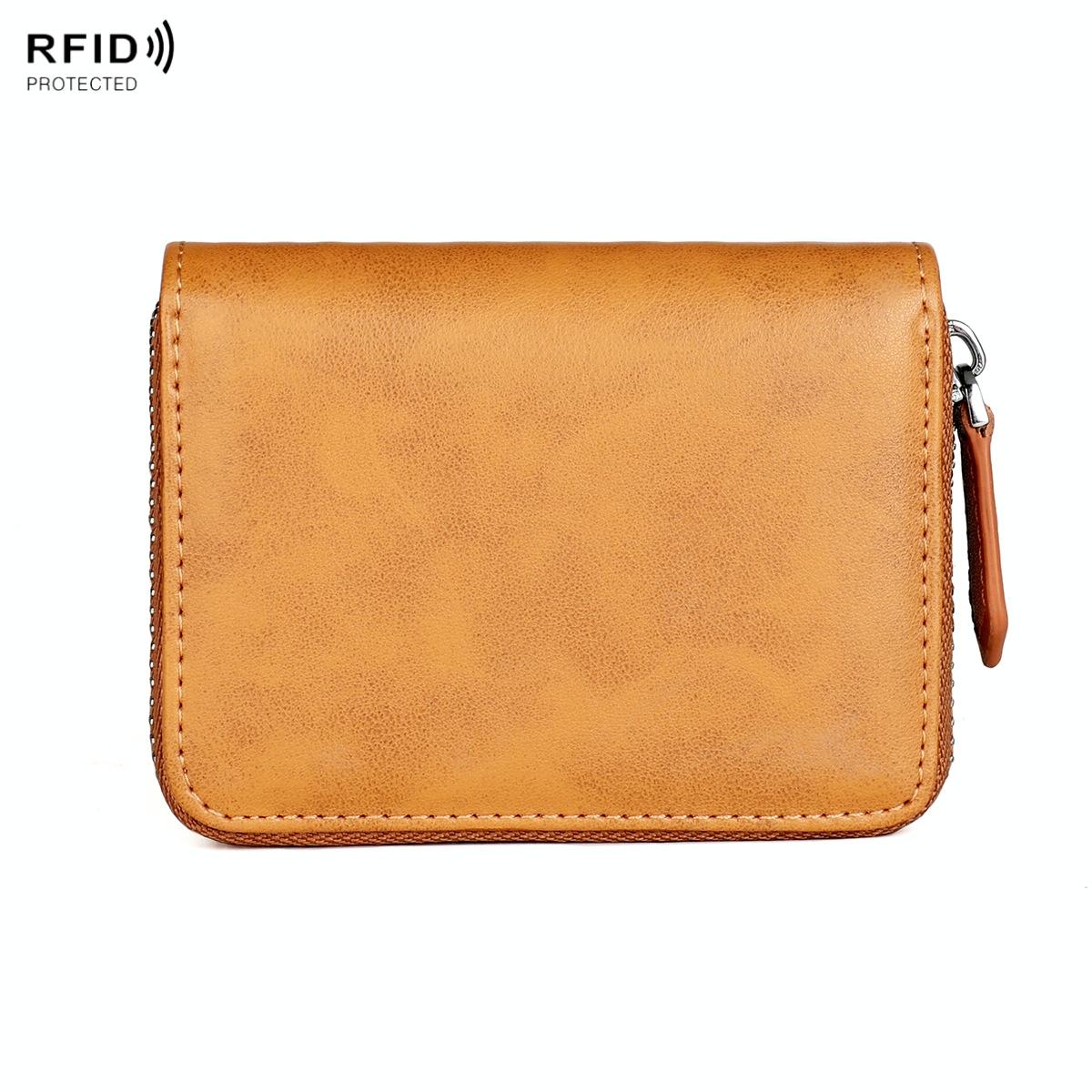 V562-C109466100ADE-202508281704-00 Rfid-protected Leather Coin Purse - Secure & Stylish - Brown - Image 1